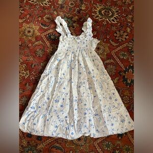 HillHouse home Blue Botanical nap dress